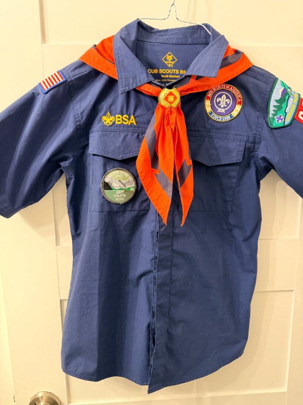 Tiger Scout Uniform with Shirt, Hat, Pant, Belt, Neckerchief, Slide, Worn Twice